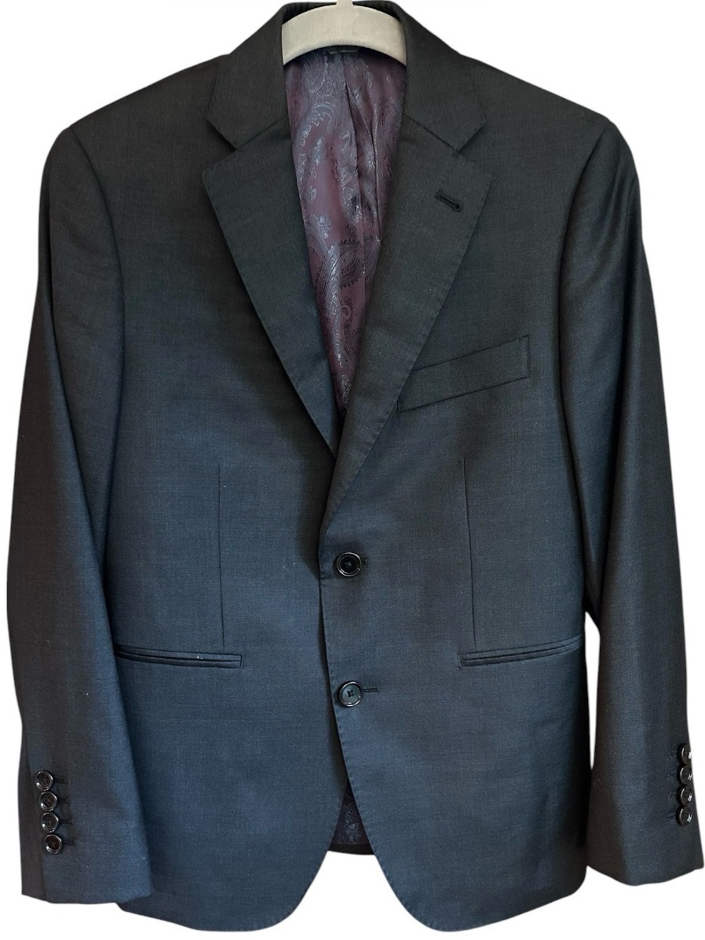 Men’s Custom Hexham Charcoal Classic Two-Button Blazer by Indochino S